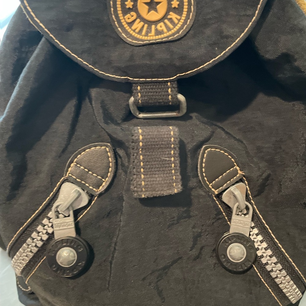 Kipling Black Backpack with Tan Accent in MINT condition